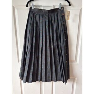 Breeches Pleated Midi Skirt Sz 8 NOS NWT Deadstock Cotton Vintage Dark Academia